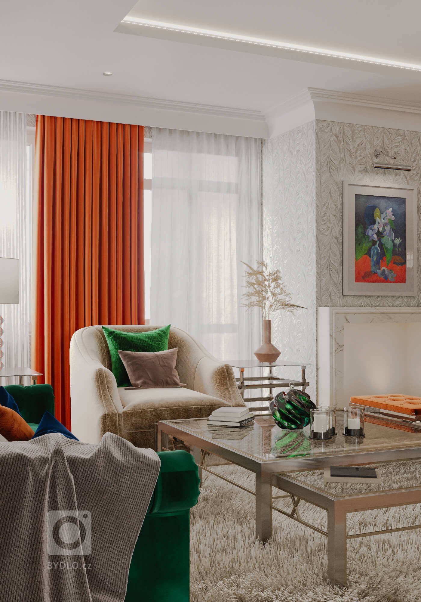 Návrh obývacího pokoje v domě, kde byl již zastaralý interiér a rodina požadovala refresh. Jeden z mála klientů se nebáli prostor oživit barvami , barevnými…