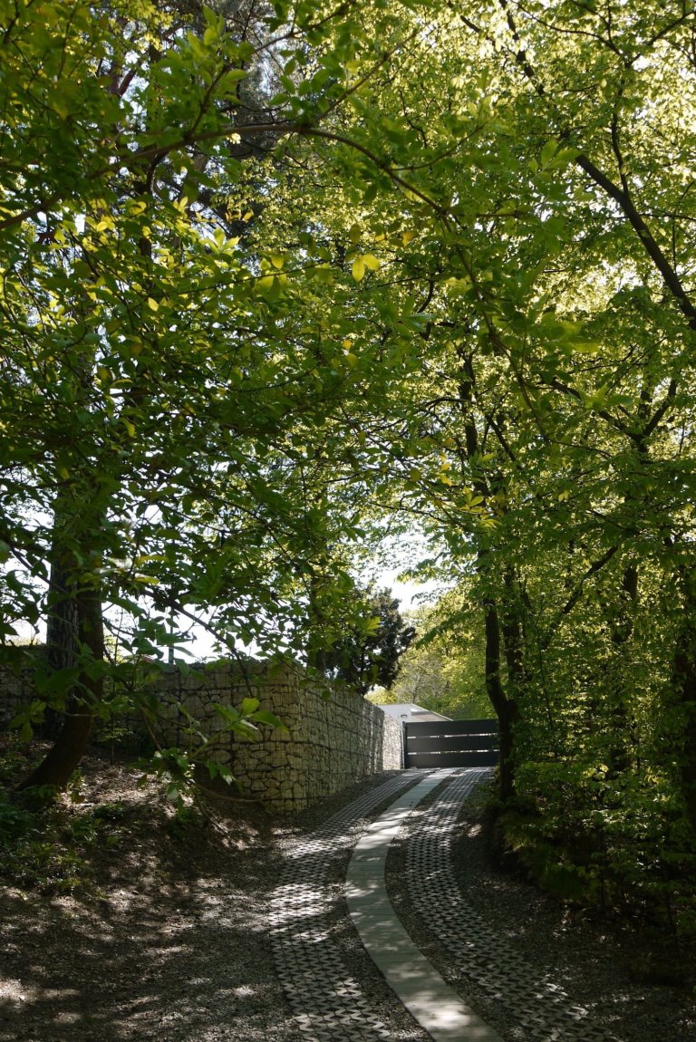 Jednopodlažní dům se zelenou střechou