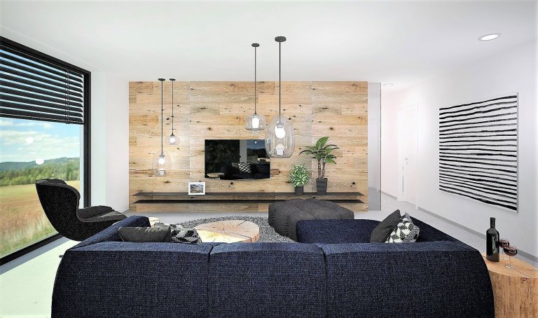 Inteirér je navržen v minimalistickém stylu, kde se skloubí tóny šedé a bílé. Na podlaze pro sjednocení a čistotu prostoru bude epoxidová stěrka, doplňkově…