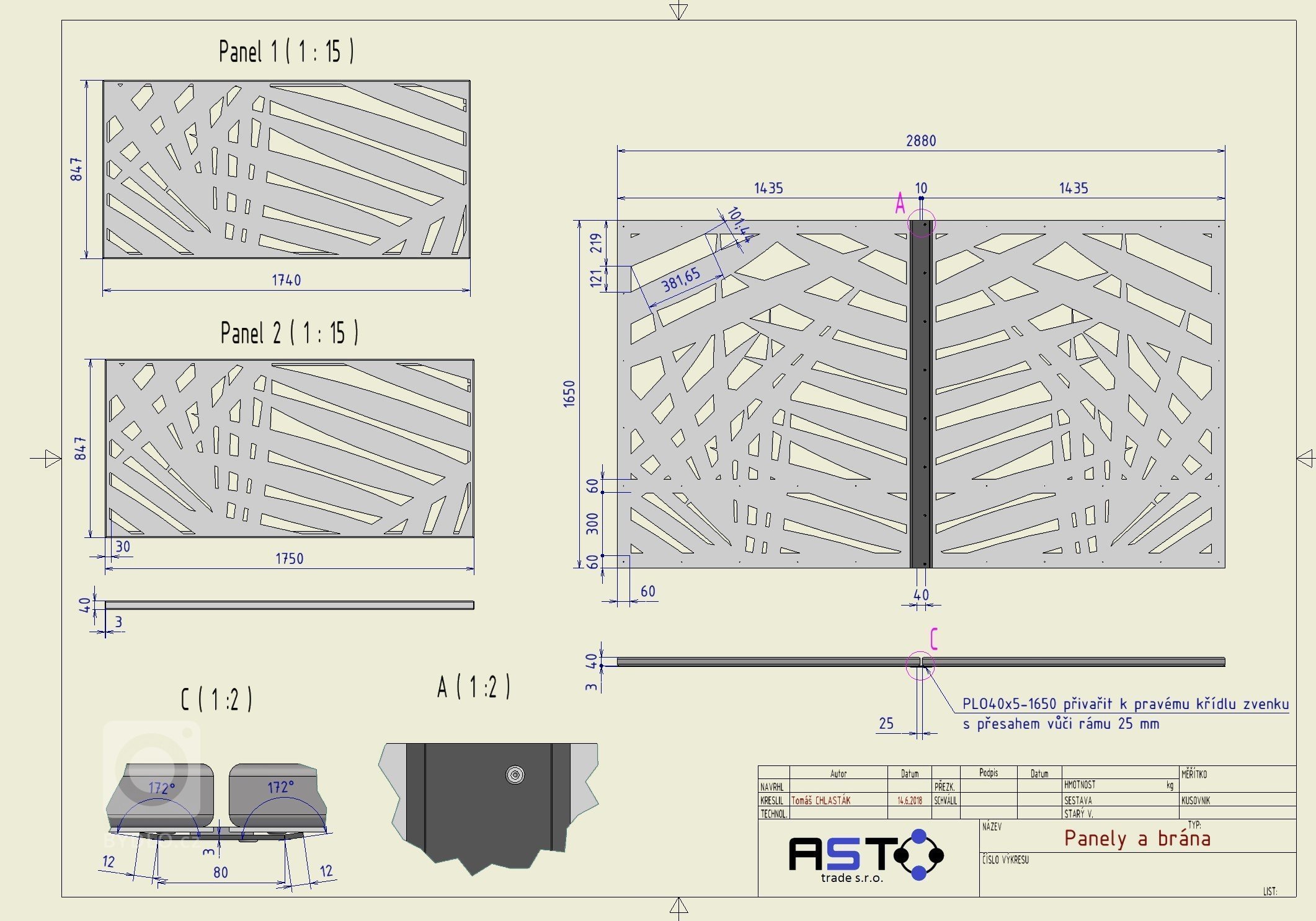 Dodání a montáž designových panelů a kompletní otevírané brány.

&nbsp;
