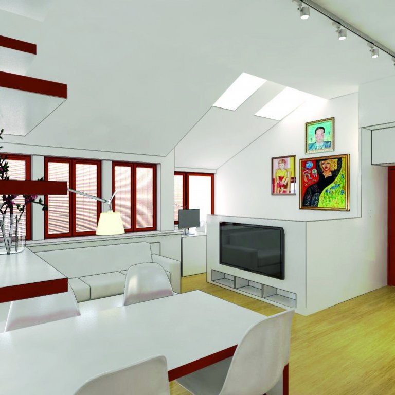 rekonstrukce podkrovního bytu, Praha
realizováno
