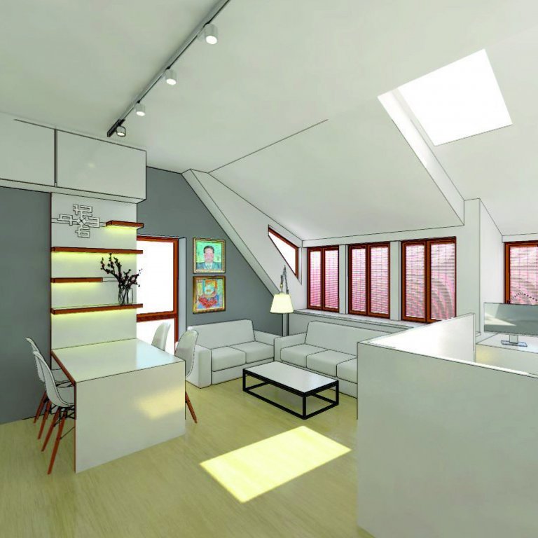 rekonstrukce podkrovního bytu, Praha
realizováno
