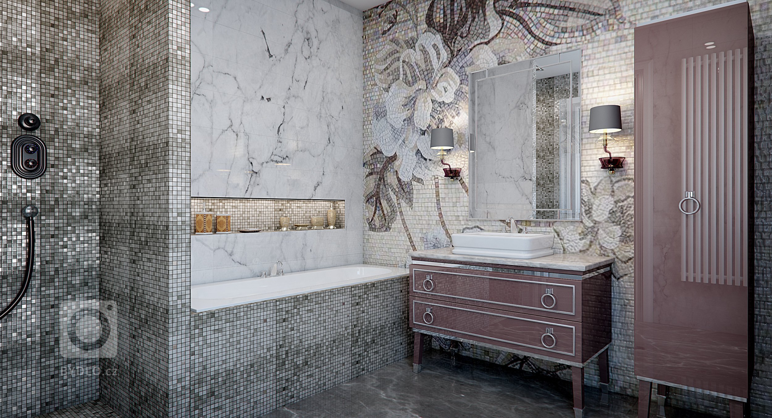 Jedna z variant návrhu iteriéru rodinného domu v Kamenicích.&nbsp;
