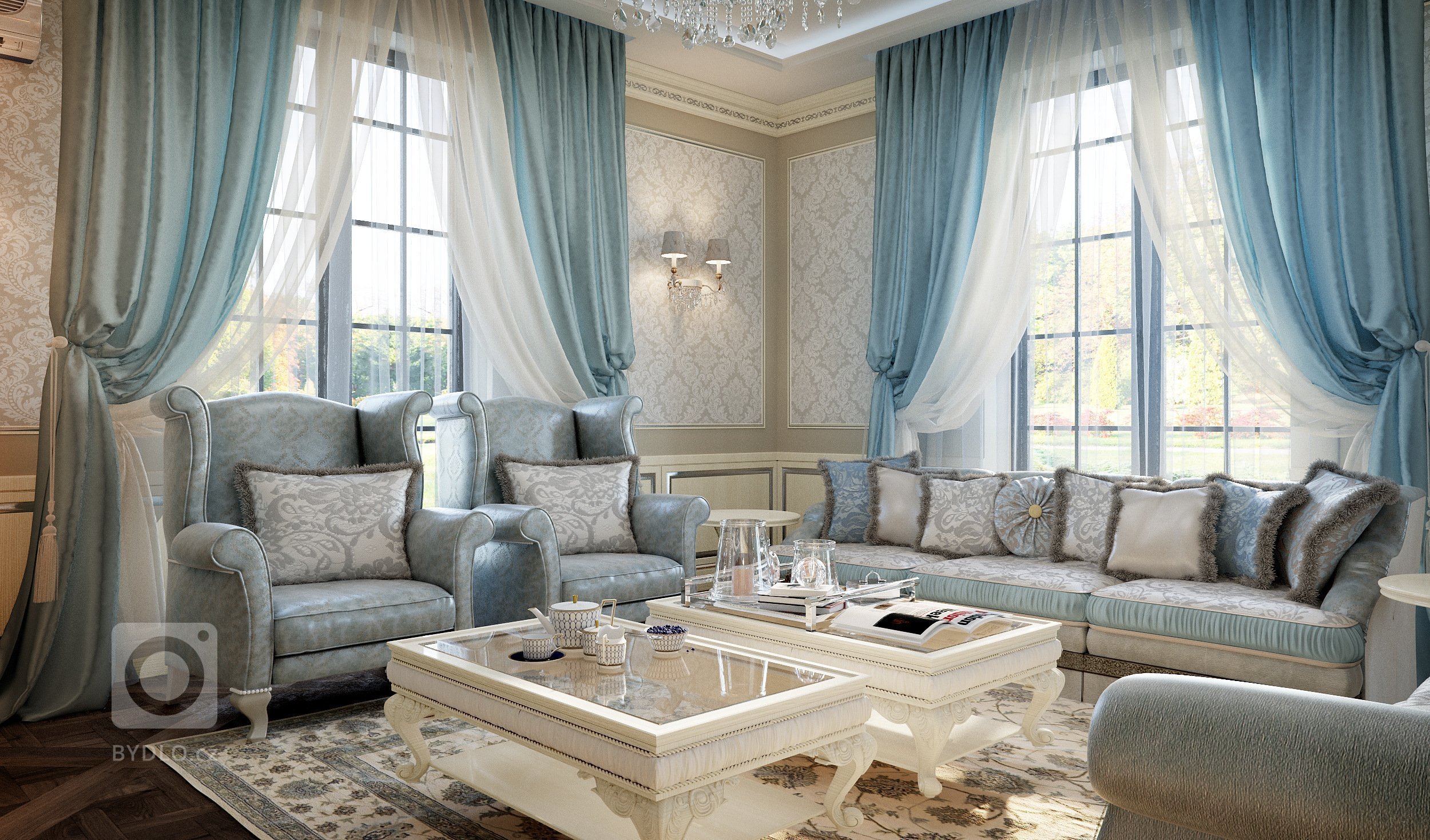 Privátní rezidence je řešená v klasickém stylu. Dřevěné obložení stěn &quot;boiserie&quot; přidává interiérům nádech luxusu, ale zároveň nepůsobí těžce díky…