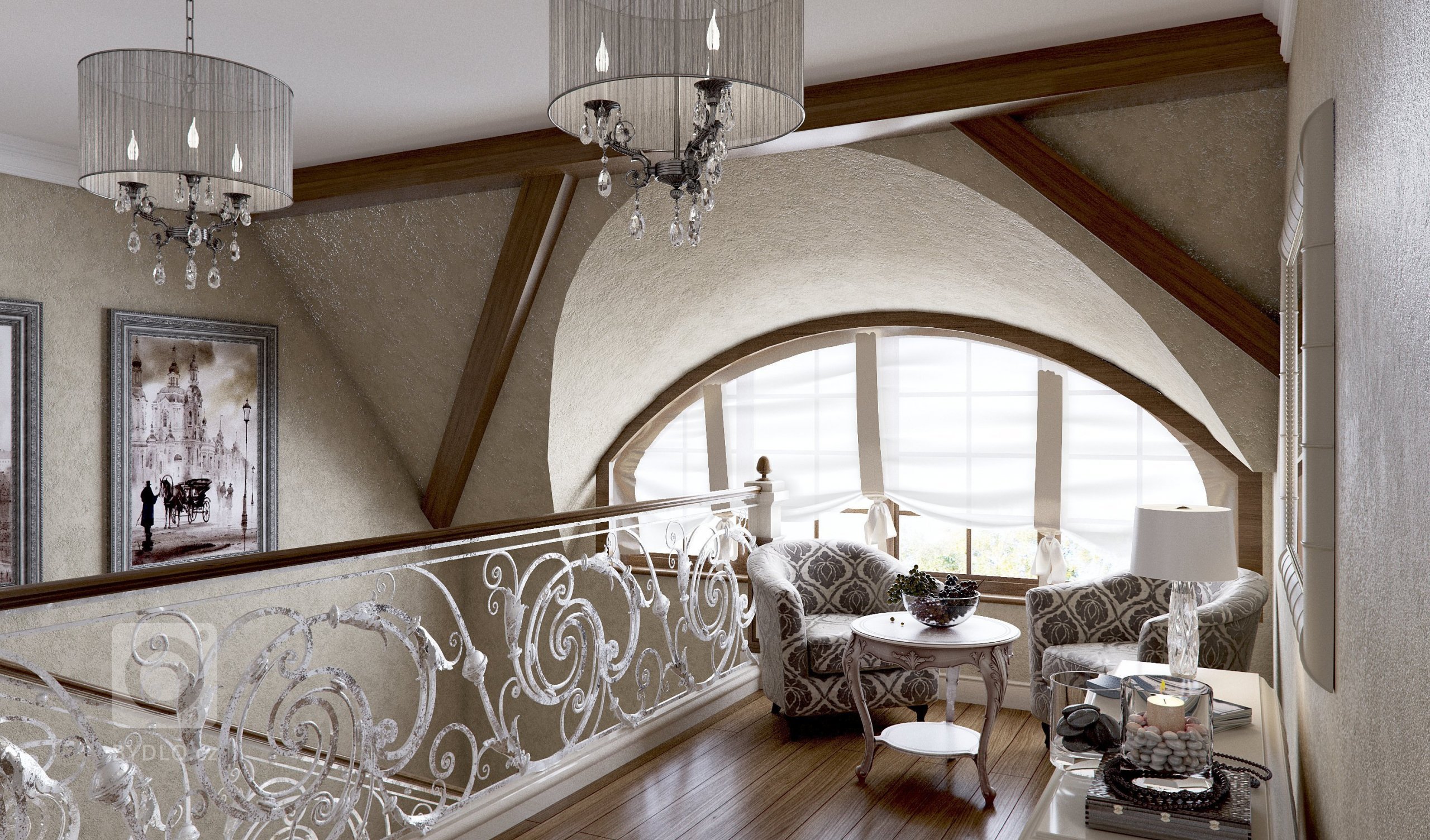 Privátní rezidence je řešená v klasickém stylu. Dřevěné obložení stěn &quot;boiserie&quot; přidává interiérům nádech luxusu, ale zároveň nepůsobí těžce díky…