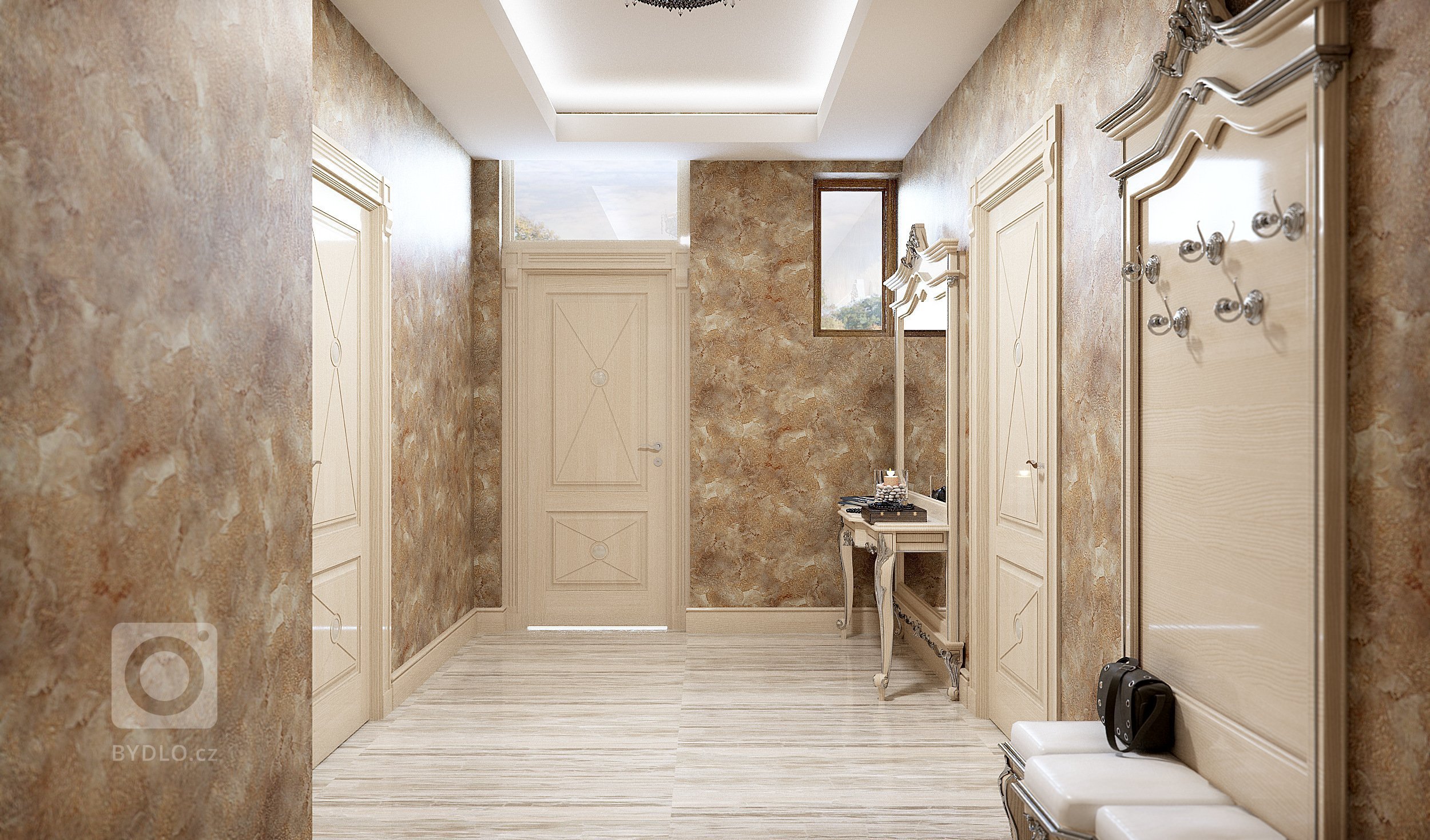 Privátní rezidence je řešená v klasickém stylu. Dřevěné obložení stěn &quot;boiserie&quot; přidává interiérům nádech luxusu, ale zároveň nepůsobí těžce díky…