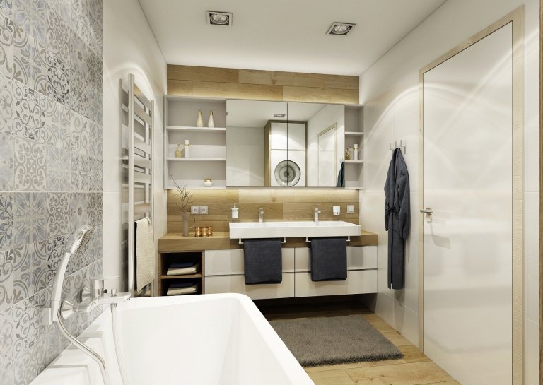 Brněnský byt je z&nbsp;většiny navržený v&nbsp;bílo-béžové kombinaci občas doplněné modrou a koňakovým dekorem dubu. V&nbsp;obývací části je kuchyňská linka…