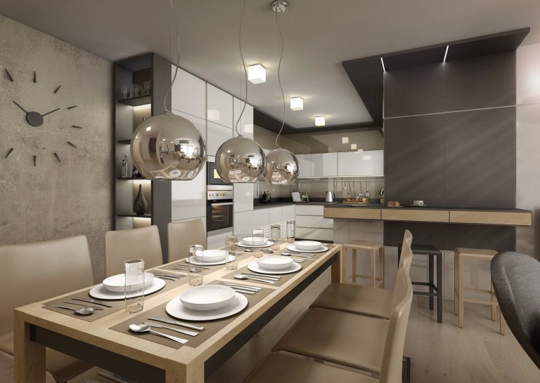 Doplňky a detaily, jako třeba lakované úchytkové profily na kuchyňské lince, ve svěže zelené barvě jsme použili pro oživení interiéru ve&nbsp;variantě návrhu s…