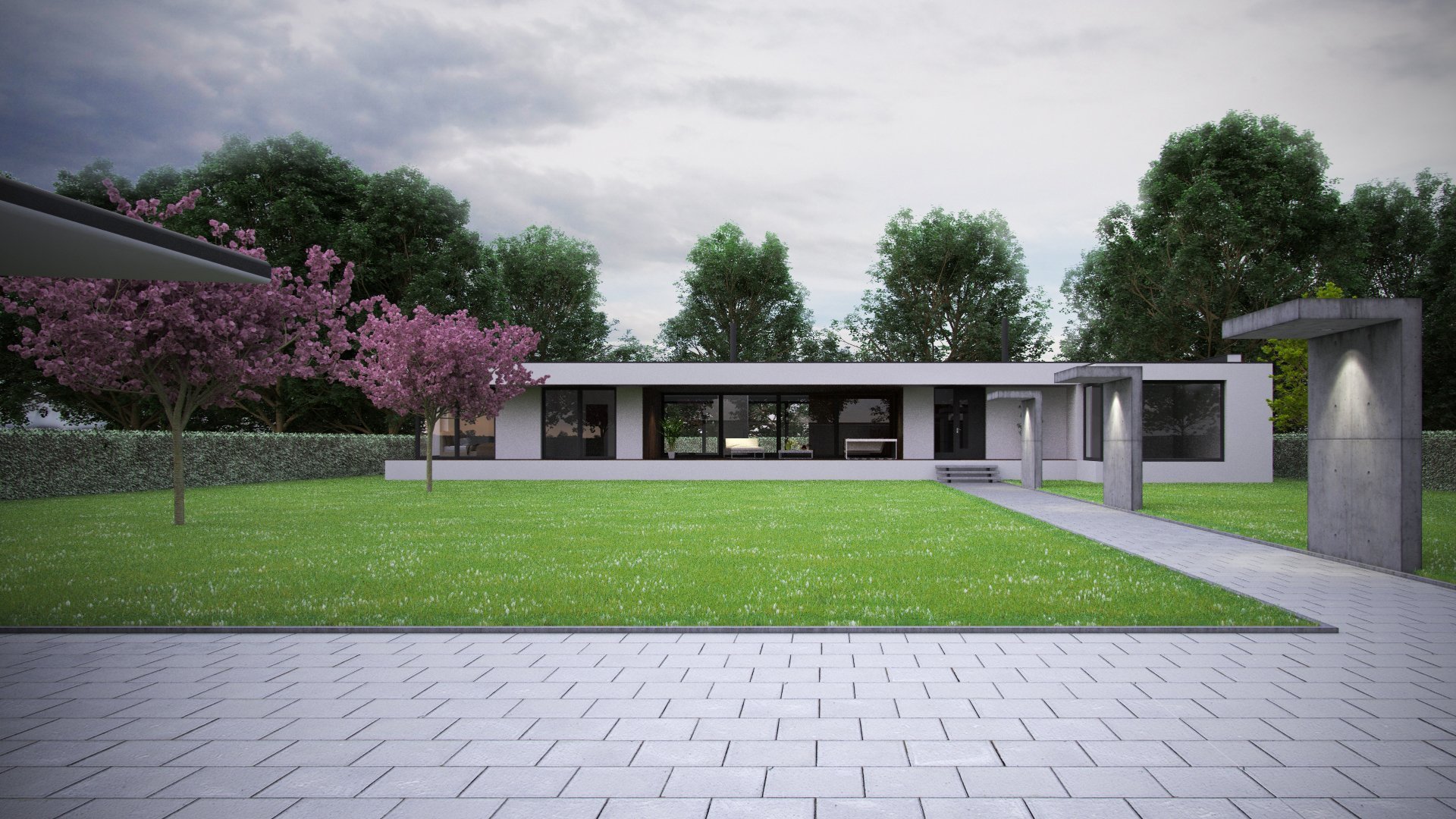 Architektonická studie rodinného domu.
