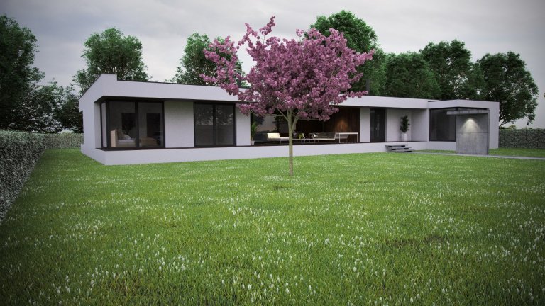 Architektonická studie rodinného domu.
