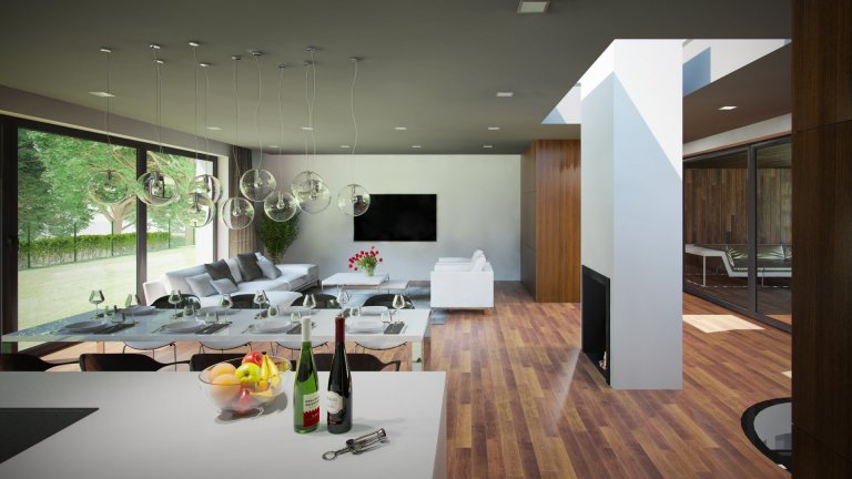 Architektonická studie rodinného domu.
