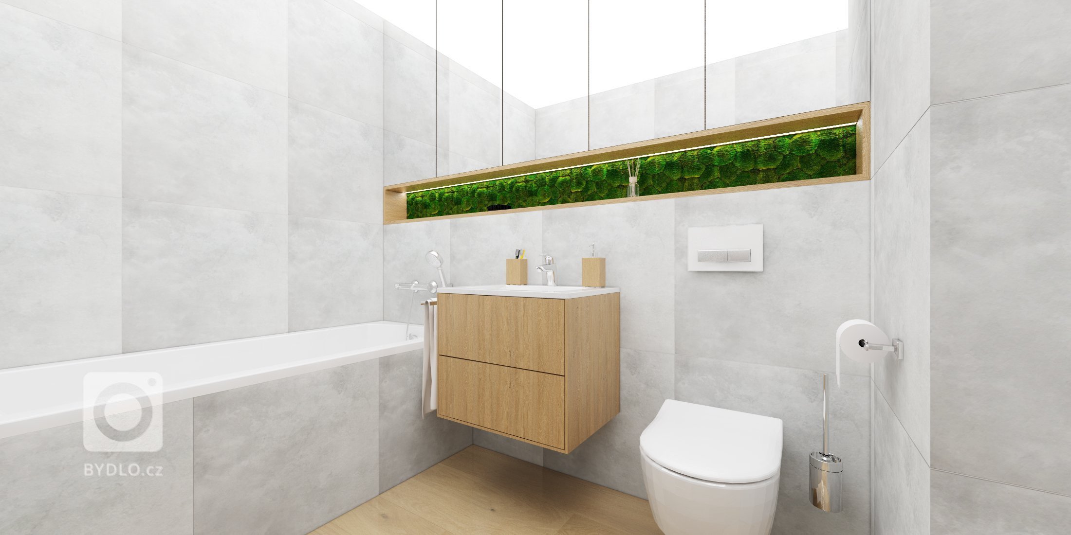 Náš&nbsp; návrh bytu v&nbsp;Kolísky Záhorská Bystrica&nbsp;????, kde sme sa pohrali s väčšími plochami machu od&nbsp;MOSSdesign&nbsp;☘️, ktoré pekne vyniknú na…