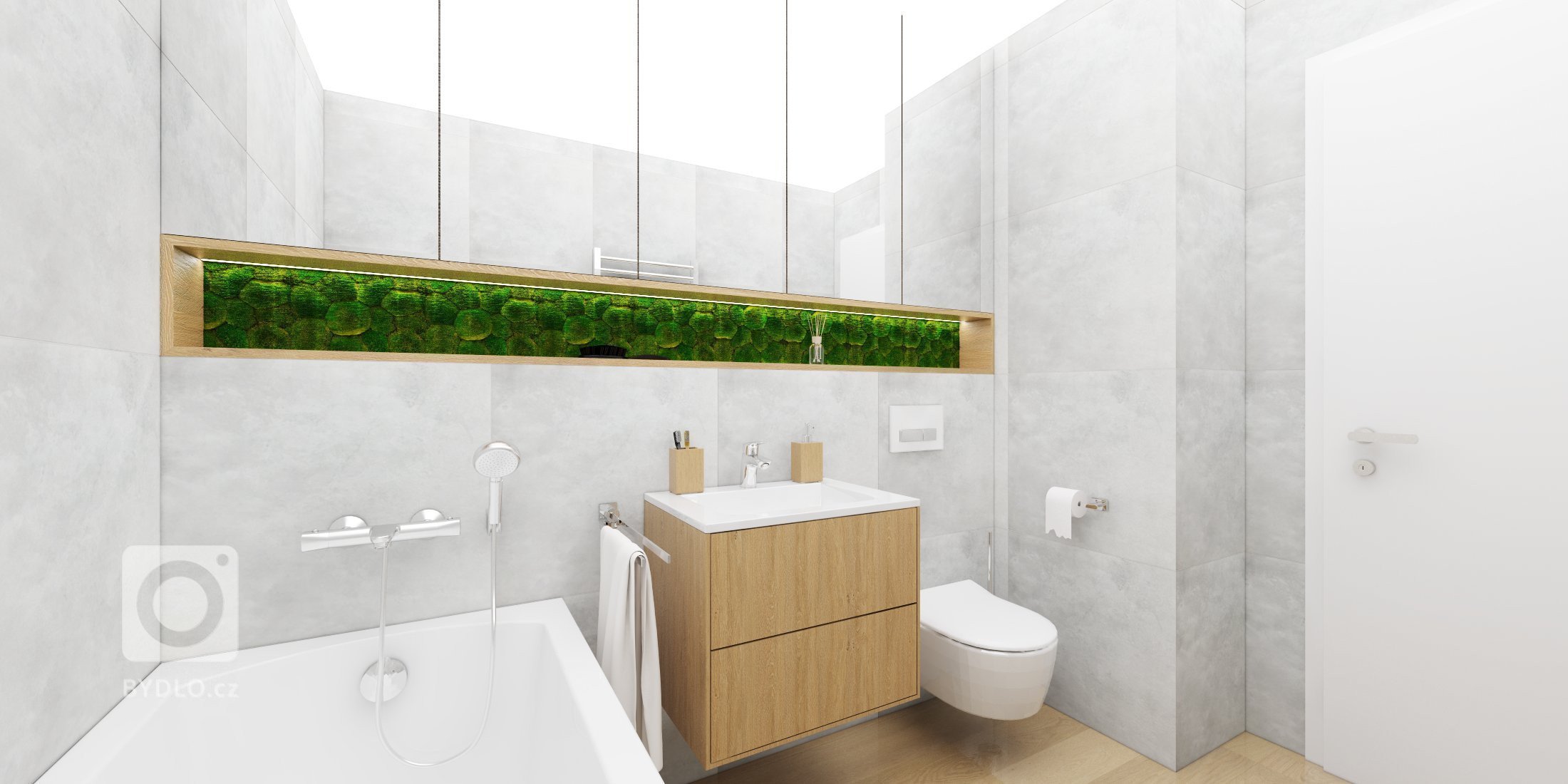 Náš&nbsp; návrh bytu v&nbsp;Kolísky Záhorská Bystrica&nbsp;????, kde sme sa pohrali s väčšími plochami machu od&nbsp;MOSSdesign&nbsp;☘️, ktoré pekne vyniknú na…