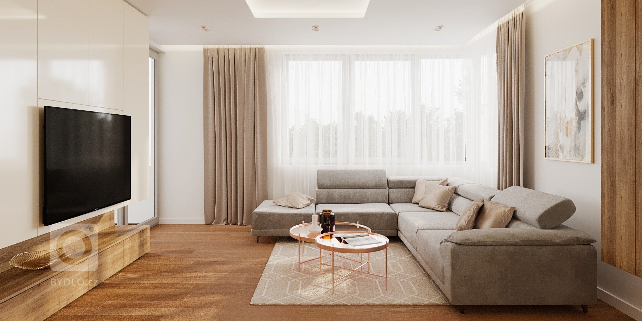 Elegantný byt v zemitých farbách.&nbsp;Dôležitou úlohou, ktorá súvisela s požiadavkou na jednoduchý čistý interiér, bolo vytvoriť dostatok úložných priestorov.…