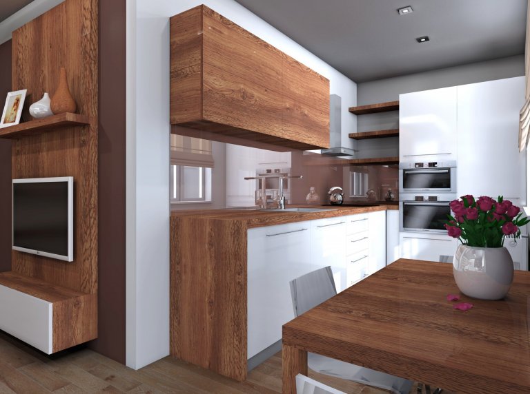 Obývací pokoj s kuchyňským koutem