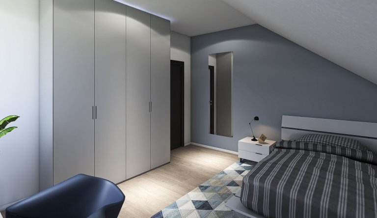 Prostorná a dispozičně velmi efektivně řešená dřevostavba do patra. Dominantou je velký obývací pokoj, doplněný koupelnou a samostatným WC. V patře se nachází…