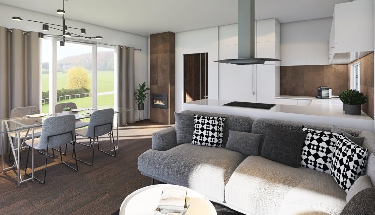 Menší patrová dřevostavba je efektivním řešením menšího pozemku a přesto větší užitné plochy. Přízemí i horní patro mají svoji koupenu. V patře se nachází…