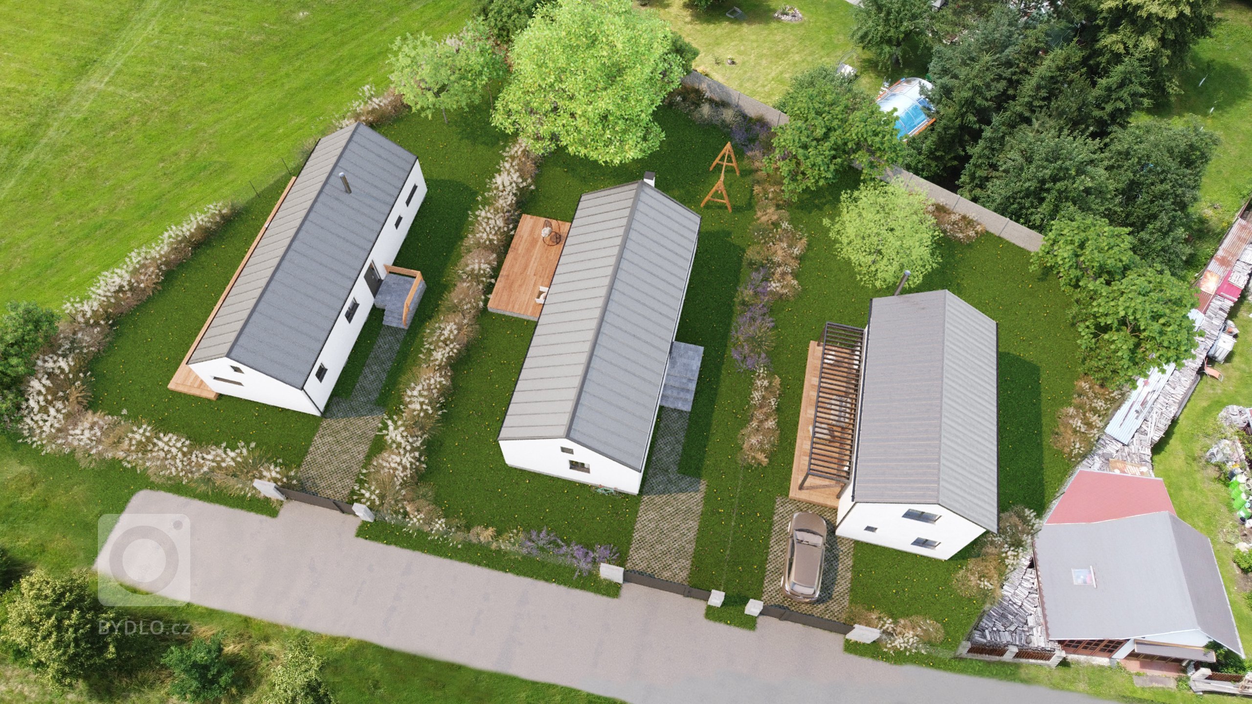 Pozemky s domy se nachází v klidné části města jako poslední v zástavbě přímo u lesa. Město Spálené Poříčí disponuje veškerou občanskou vybaveností. Jedná se o…