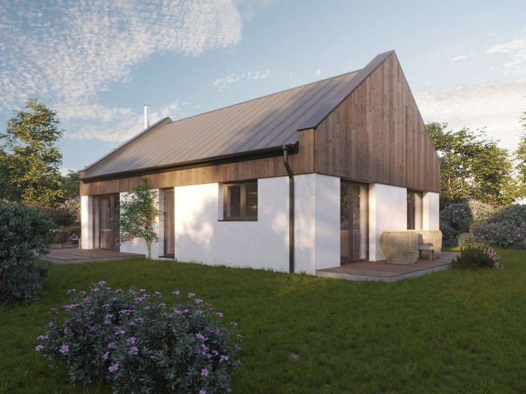 Představujeme vám jednoduchou stavbu se sedlovou střechou vycházející z oblíbené typové dřevostavby Easy 69. Zvětšené místnosti poskytují dostatečný prostor…