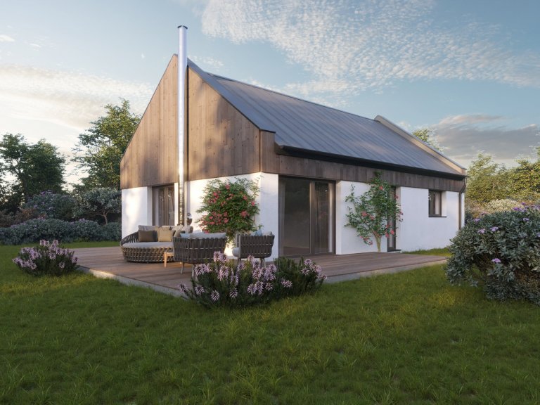 Představujeme vám jednoduchou stavbu se sedlovou střechou vycházející z oblíbené typové dřevostavby Easy 69. Zvětšené místnosti poskytují dostatečný prostor…