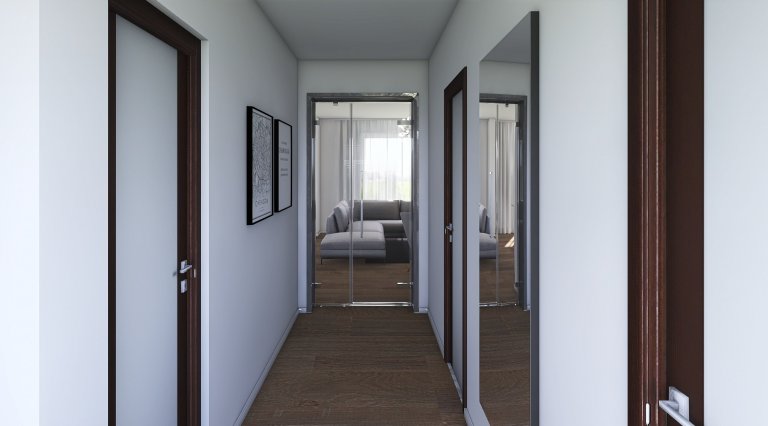 Velmi efektivně řešený dům do patra o dispozicích 5+kk. Přízemý se vyznačuje prostorným obývacím pokojem s kuchyňským koutem o velikosti 45 m2, koupelnou,…