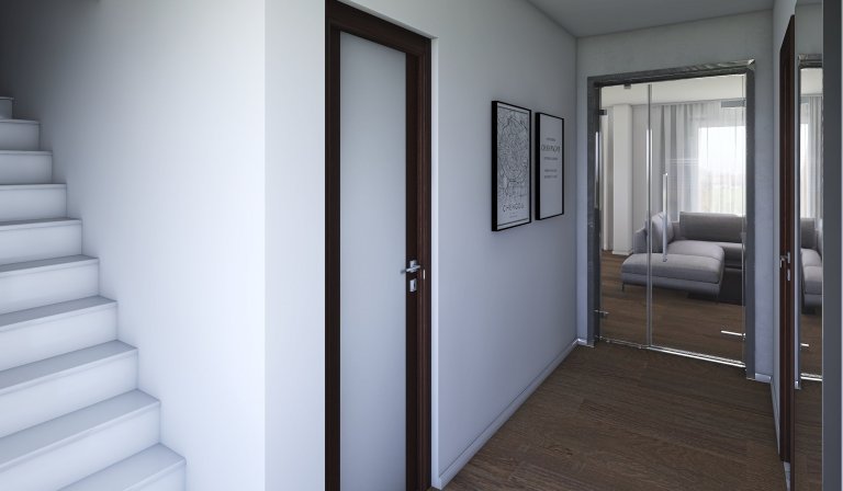 Velmi efektivně řešený dům do patra o dispozicích 5+kk. Přízemý se vyznačuje prostorným obývacím pokojem s kuchyňským koutem o velikosti 45 m2, koupelnou,…