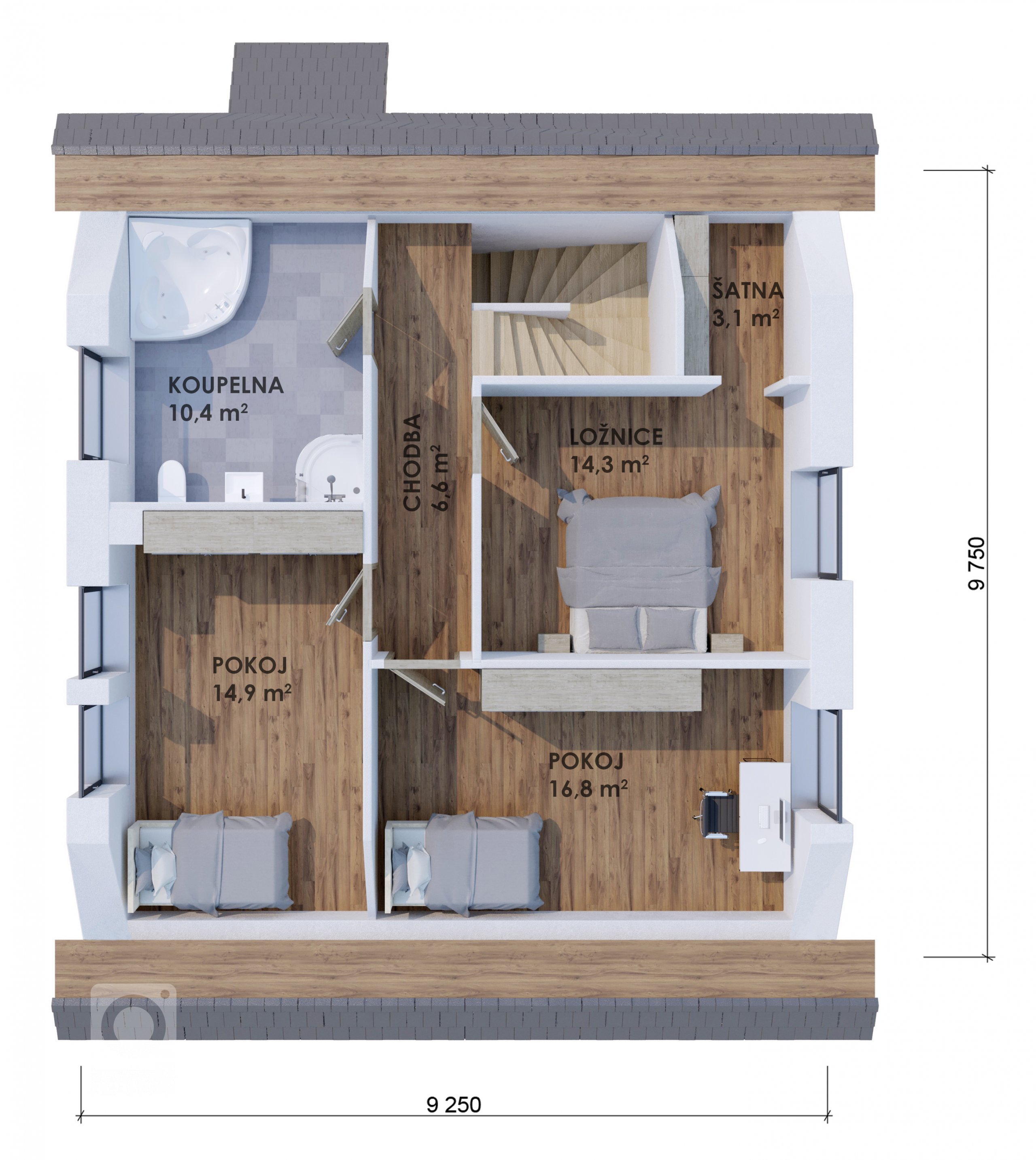 Velmi efektivně řešený dům do patra o dispozicích 5+kk. Přízemý se vyznačuje prostorným obývacím pokojem s kuchyňským koutem o velikosti 45 m2, koupelnou,…