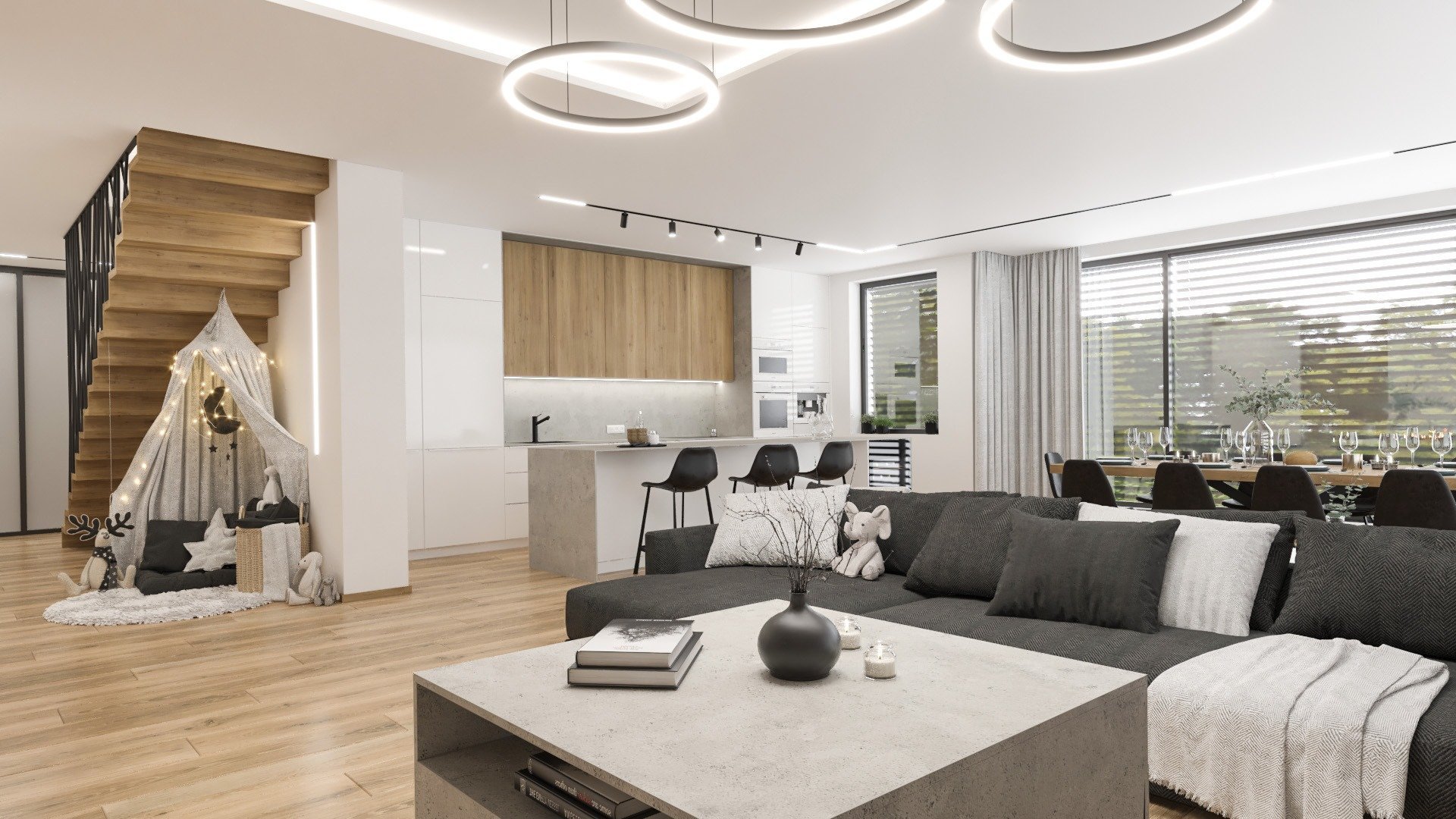 Studie interiéru rodinného domu v Kunovicích