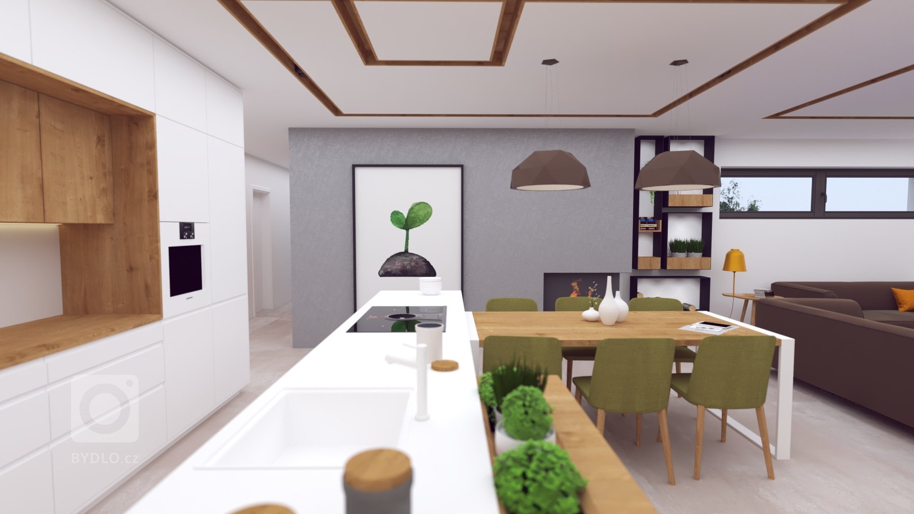 Návrh interiéru, v ktorom sme sa snažili hravým spôsobom zachytiť záujmy a potreby budúcich&nbsp; obyvateľov :-)
