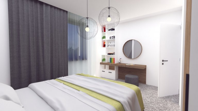 Návrh interiéru, v ktorom sme sa snažili hravým spôsobom zachytiť záujmy a potreby budúcich&nbsp; obyvateľov :-)
