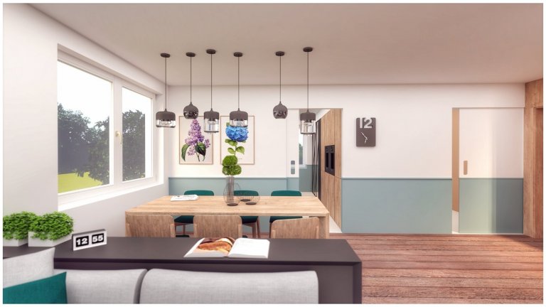 Keby sme chceli tento interiér popísať pár slovami, určite by sme si vybrali tieto: šikmé línie, prírodné materiály, pohoda a hravosť...&nbsp;&nbsp;
