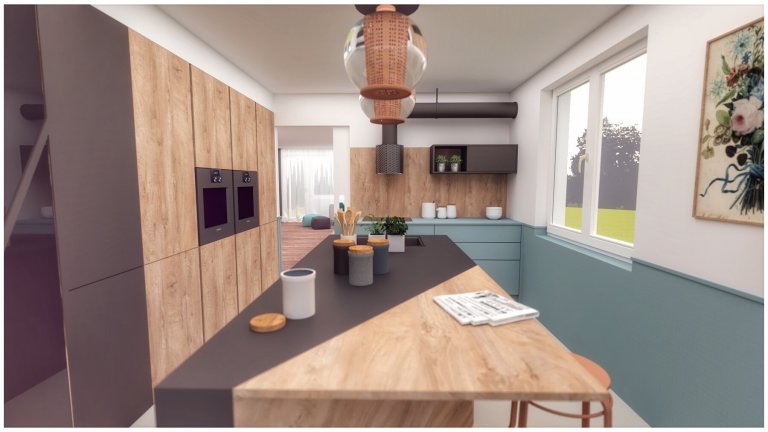 Keby sme chceli tento interiér popísať pár slovami, určite by sme si vybrali tieto: šikmé línie, prírodné materiály, pohoda a hravosť...&nbsp;&nbsp;
