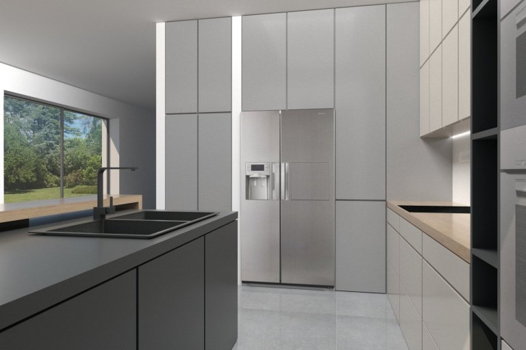 Kuchyni v&nbsp;právě dokončované novostavbě rodinného domu v&nbsp;Bavorovicích si majitelé přáli navrhnout velice minimalisticky a zároveň se chtěli vyhnout…