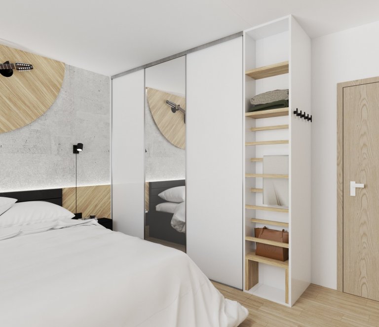 Po předchozí spolupráci na návrhu dětských pokojů pro jejich tři ratolesti nás rodiče oslovili, abychom vytvořili nové útočiště i pro ně. V ložnici si přáli…