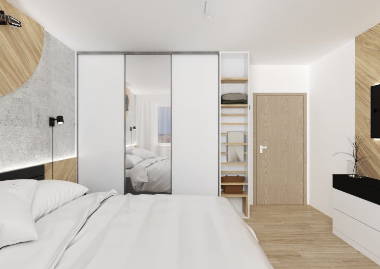 Po předchozí spolupráci na návrhu dětských pokojů pro jejich tři ratolesti nás rodiče oslovili, abychom vytvořili nové útočiště i pro ně. V ložnici si přáli…