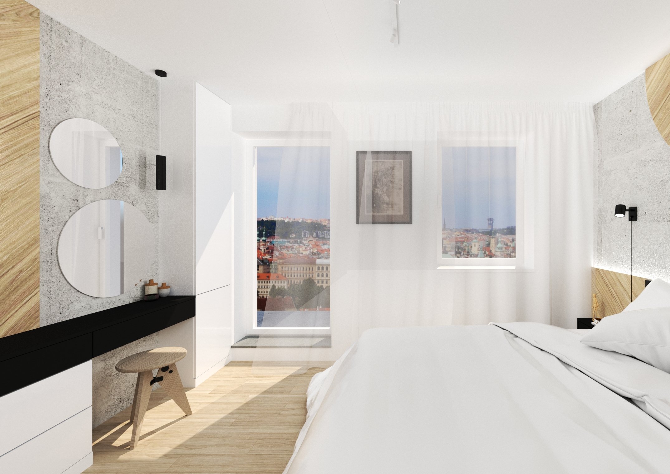 Po předchozí spolupráci na návrhu dětských pokojů pro jejich tři ratolesti nás rodiče oslovili, abychom vytvořili nové útočiště i pro ně. V ložnici si přáli…