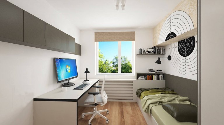 Projekt pro čtyřčlenou rodinu v novostavbě Jahodnice Apartment Houses. Zadáním klientky bylo vytvoření pokojů pro dva dospívající syny, kteří měli už své…