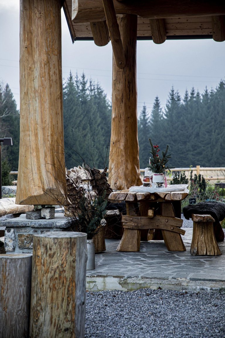 Kouzelný srub na samotě o vánočním čase