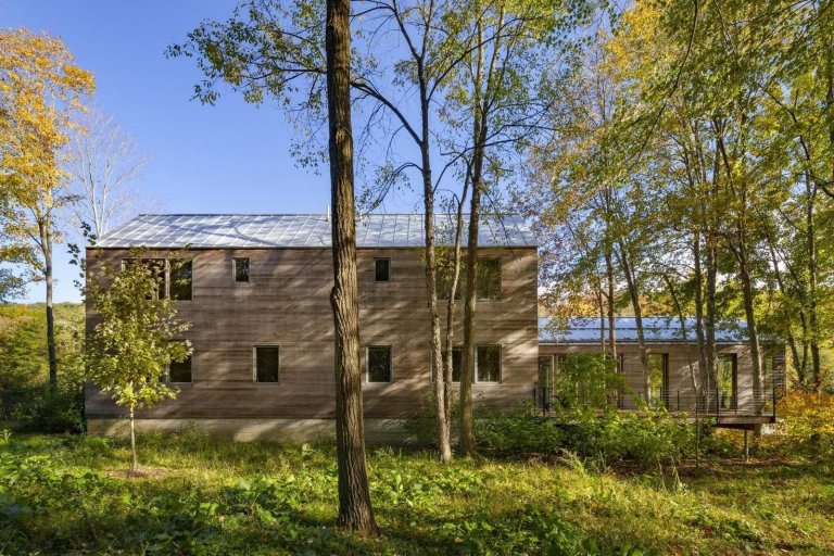 Prefabrikovaný prázdninový dům v Hudson Valley