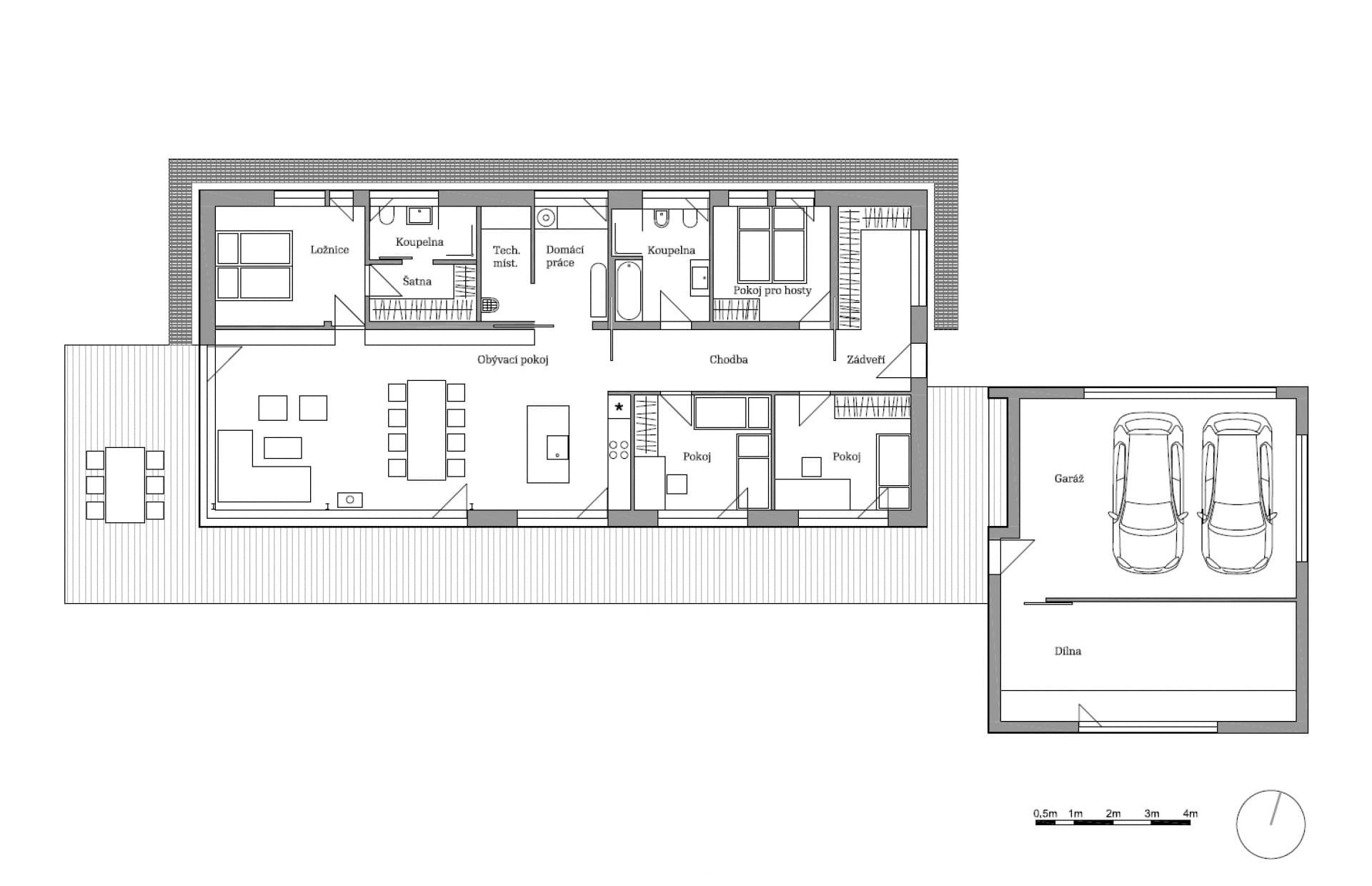 Velkoryse prosklený dům u Tiché Orlice