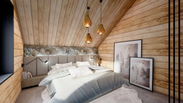 Moderní interiér v&nbsp;horském stylu v&nbsp;přírodě Jizerských hor, kde hraje hlavní roli obklad Terrazzo a&nbsp;kamenná podlaha v&nbsp;akcentu s&nbsp…