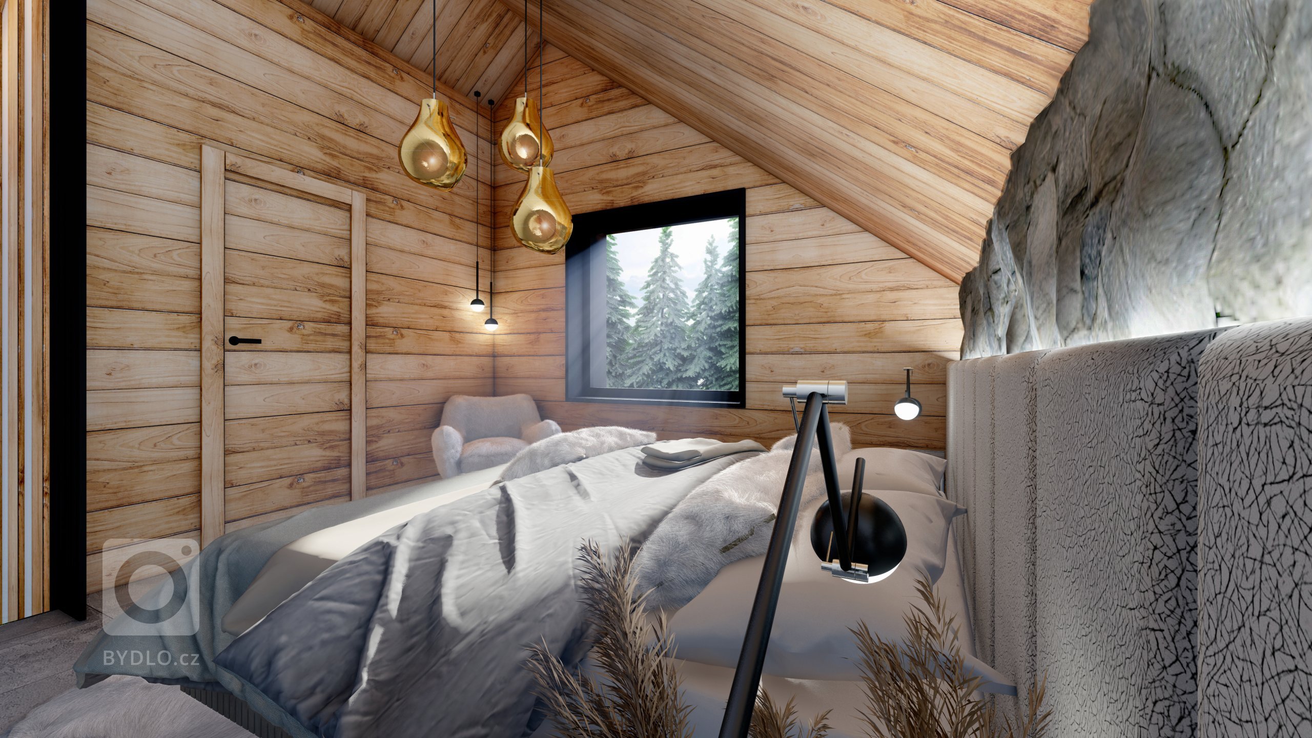 Moderní interiér v&nbsp;horském stylu v&nbsp;přírodě Jizerských hor, kde hraje hlavní roli obklad Terrazzo a&nbsp;kamenná podlaha v&nbsp;akcentu s&nbsp…