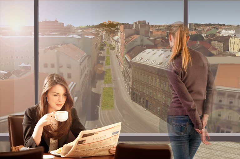 Výhled z jamové kavárny.