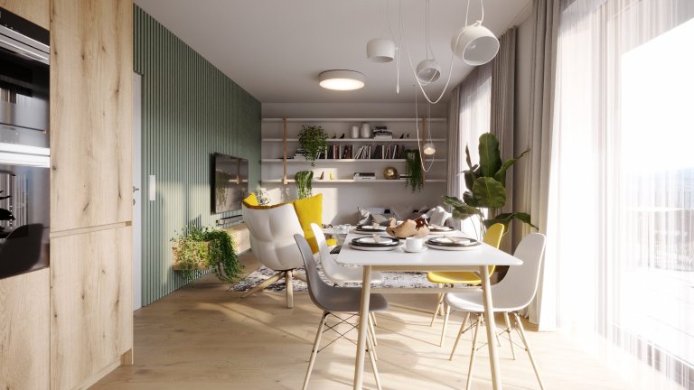 Pro developerský projekt bytového domu v Kostelci nad Černými lesy jsme vytvořili&nbsp;možnosti&nbsp;vzhledu bytů. Jeden z přístupů je v přírodním stylu se…