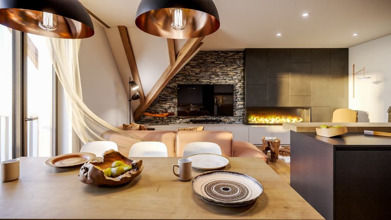 Apartmánový dům Harrachov - horský interiér