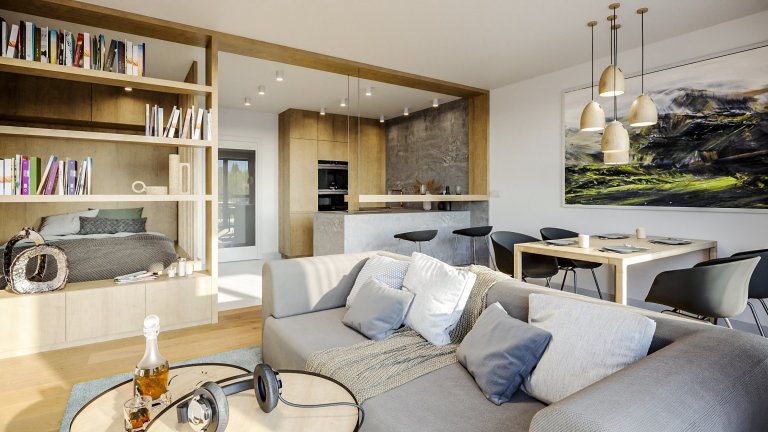 Pro developerský projekt apartmánového domu v Harrachově jsme navrhli možné podoby interiérů. Základem všech interiérů jsou bílé dveře a antracitová okna.
…