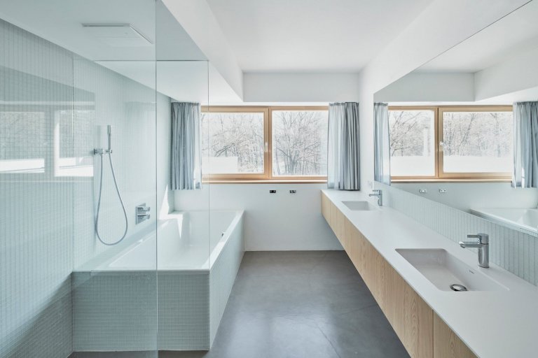 Dům se nachází na okraji Prahy v nové developerské oblasti Kreslice.&nbsp;Šikmý pozemek je ohraničen na svém severním okraji objemem starých dubů.&nbsp;Půdorys…