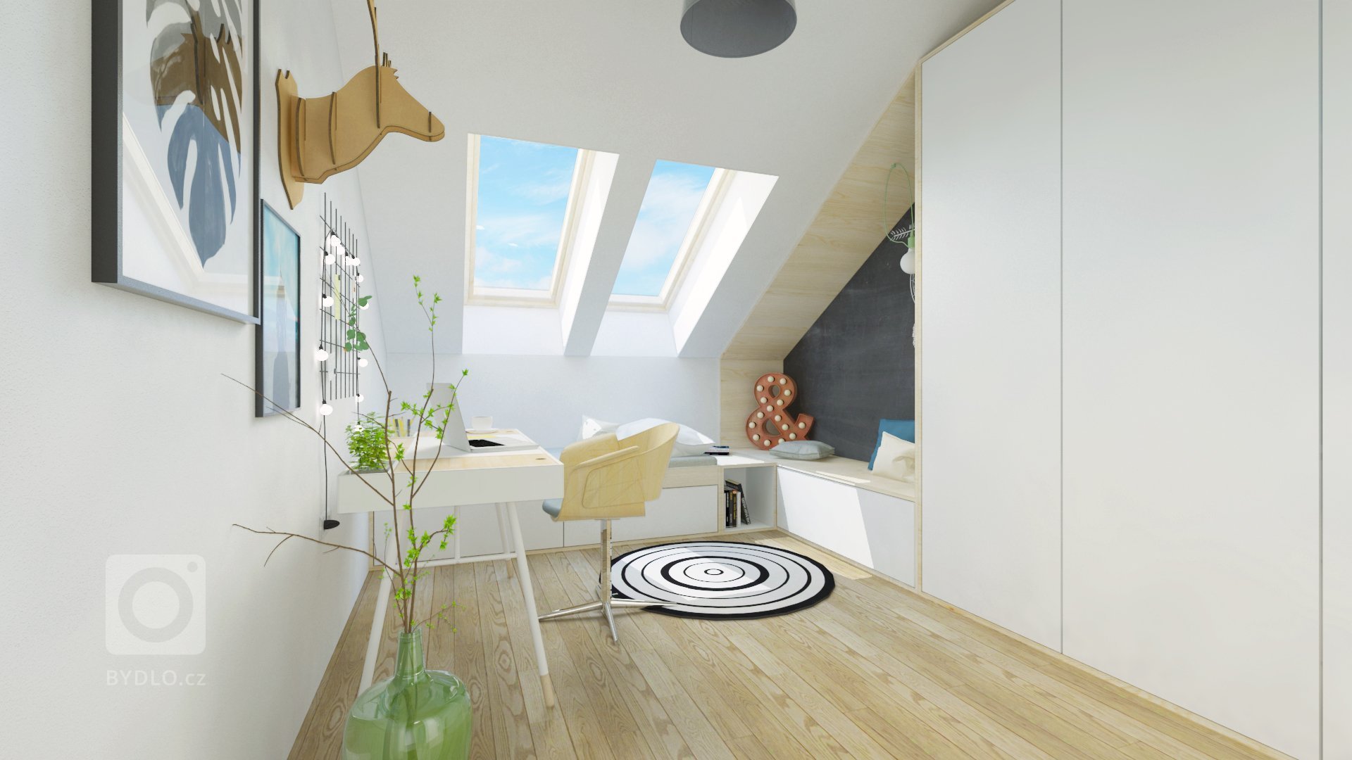 Návrh interiéru podkrovného bytu využíva relatívne malý priestor dennej zóny na maximum, pričom ho opticky neprepĺňa. Líniová hmota kuchyne plynulo prechádza…