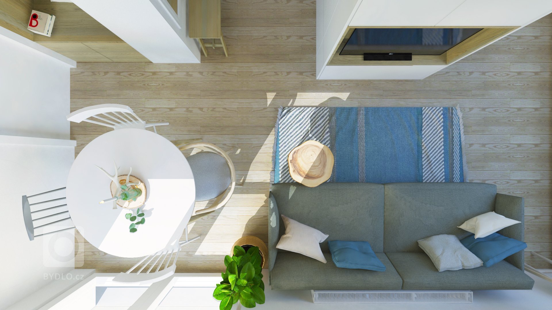 Návrh interiéru podkrovného bytu využíva relatívne malý priestor dennej zóny na maximum, pričom ho opticky neprepĺňa. Líniová hmota kuchyne plynulo prechádza…