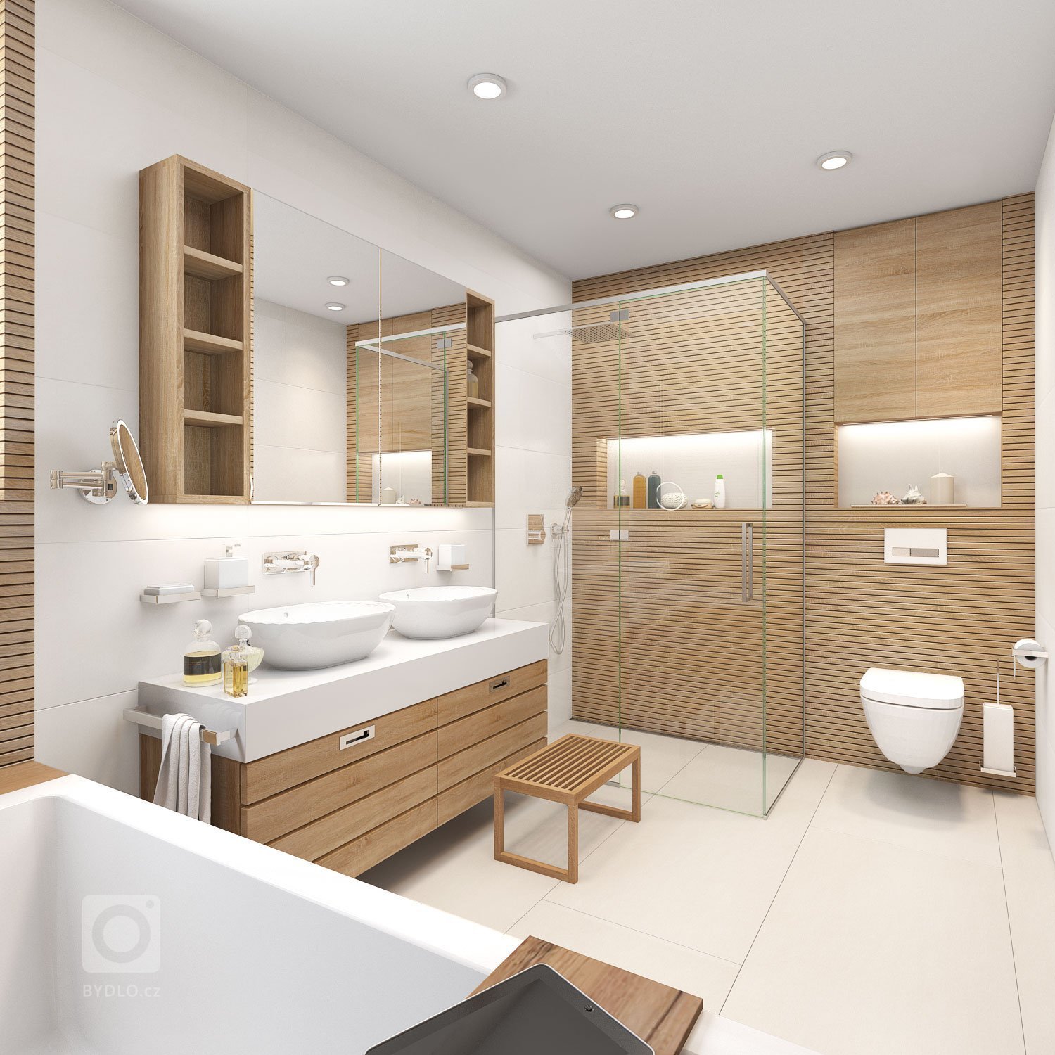 V hlavní roli: dřevo

Návrh interiéru novostavby dvoupodlažního rodinného domu se sedlovou střechou. V&nbsp;interiérech se hojně objevuje dřevo, které je…